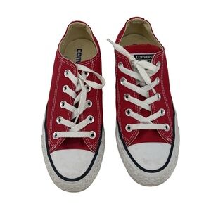 Converse Red and White Canvas Sneakers
